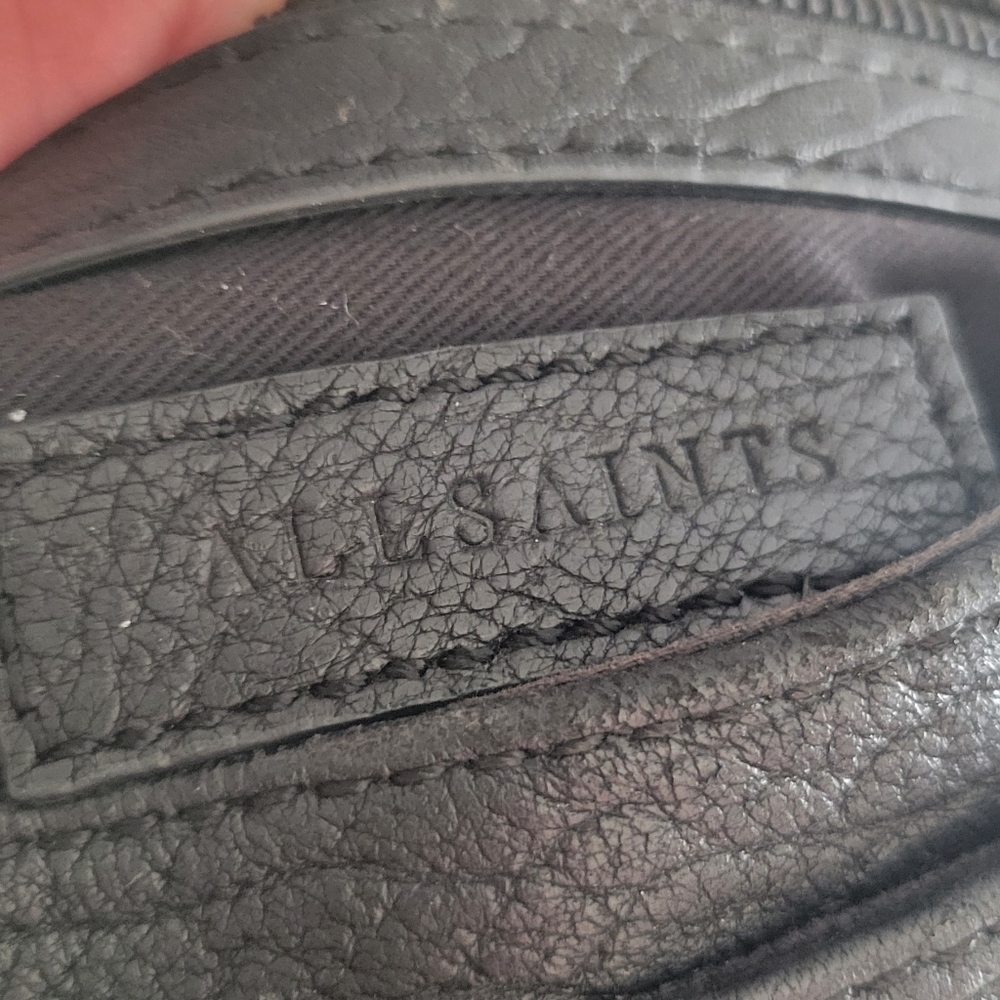 All Saints Black Textured Leather Top-Handle Bag - Picture 7 of 7